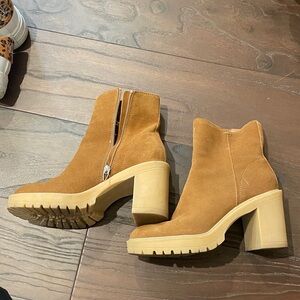 Dolce Vita Brown Suede Lug Sole Heeled Boots
